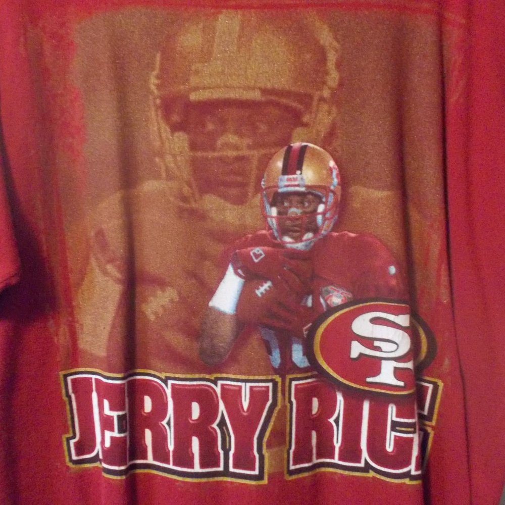Vintage Jerry Rice San Francisco 49ers Starter Large Red T-Shirt